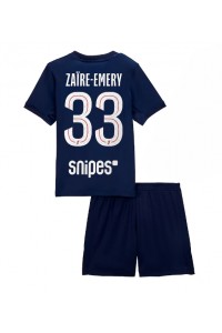 Paris Saint-Germain Warren Zaire-Emery #33 Babytruitje Thuis tenue Kind 2025-26 Korte Mouw (+ Korte broeken)